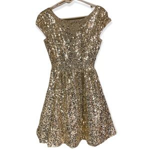Gold sequin dress size 5/6. Perfect for formal event. Prom, wedding, birthday